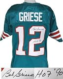 Bob Griese signed Miami Dolphins Teal Prostyle Jersey HOF 90
