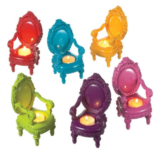 Set of 6 Vibrant Candle Holders