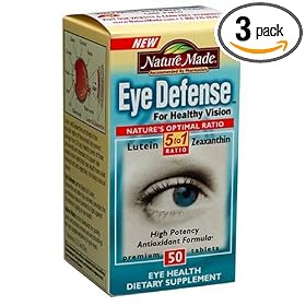Nature Made Eye Defense for Healthy Vision Supplement Tablets, 50-Count Boxes (Pack of 3)