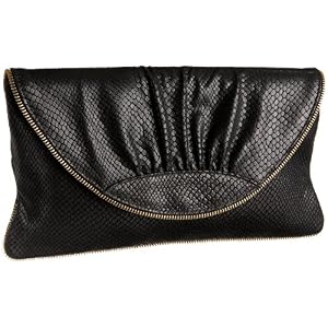 Lauren Merkin Ava Snake-Print Flap Clutch