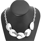 SkyeSterling Designer Sterling Silver Horizontal Linked Tear Drops 16in+2in Necklace