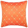 Decorative Handmade Cushion Cover / Pillow Sham With Two Tone Diamond Embroidery- Burnt Orange