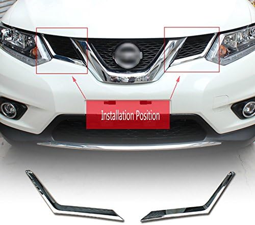 Dandyd® ABS Chrome Front Center Grille Grill cover trim 2pcs for Nissan X-Trail 2014 2015