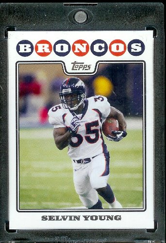 2008 Topps # 80 Selvin Young - Denver Broncos - NFL Trading Cards in a Protective Display Case!