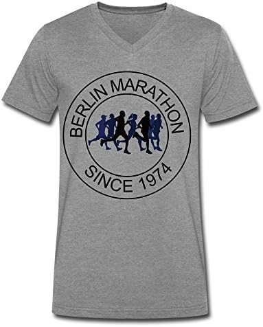 Men's Berlin Marathon Since 1974 V Neck T Shirt Small DeepHeather