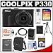 Nikon Coolpix P330 GPS Digital Camera (Black) with 32GB Card + Battery & Charger + Case + Tripod + HDMI Cable + Accessory Kit