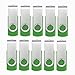 VICFUN 10 Pack 8GB USB Flash Drives USB 2.0 8GB USB Memory Stick Pen Drive Green