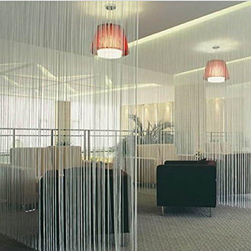 Paker String Curtains Door Curtains Room Divider Hanging String Fringe Strip Tassel (39.37" x 78.74'', White)