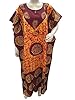 Cotton Kaftan Yellow Maroon Printed Caftan