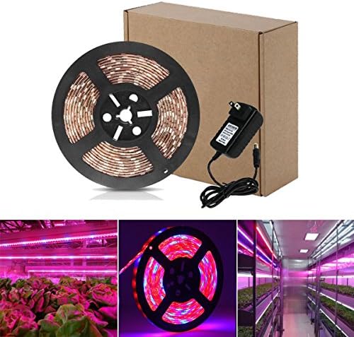 Yeahplus LED Plant Grow Strip Light Kit, 5050 Waterproof Full Spectrum Red Blue 4:1 Growing Lamp Aquarium Greenhouse Hydroponic Pant Garden Flowers (1M)