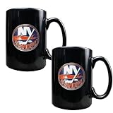 NHL New York Islanders Two Piece Black Ceramic Mug Set - Primary Logo