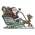 200-Light Rudolph and Santa in Sleigh Yard Art - 33"