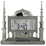 Auto Islamic Azan Clock with Qibla Direction QAC850 (Silver Color)