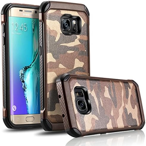 Galaxy S7 edge Case, [Camo Series] Hybrid High Impact Shock Absorption Dual Layer Army Camouflage Armor Defender Case Cover for Samsung Galaxy S7 edge (Camouflage yellow)