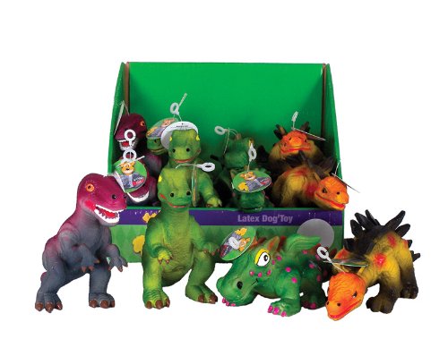 Image of Knight Pet 12-Piece Realistic Latex Dinosaur Toy for Dogs, Assorted