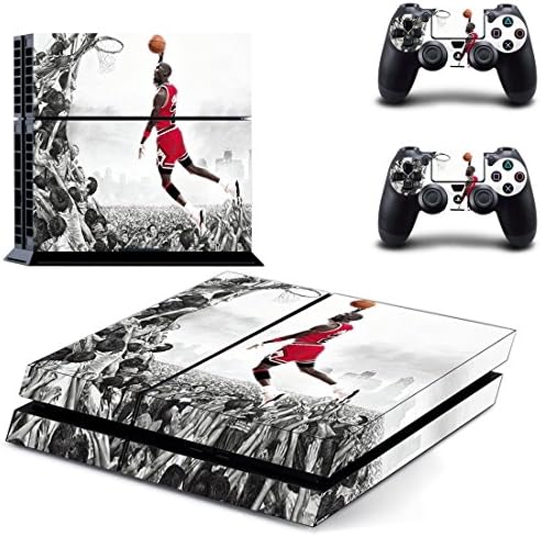 PS4 Art Michael Jordan Legend Dunk Basketball Waterproof Vinyl Skin Decal Cover for Playstation 4 System Console and Controllers
