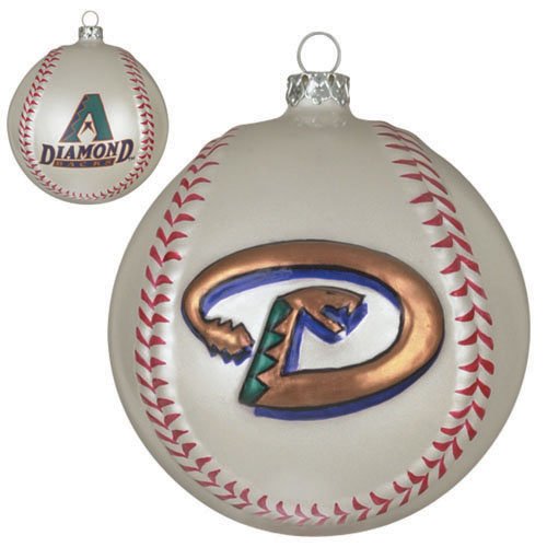 Pack of 2 MLB Arizona Diamondbacks Glass Baseball Christmas Ornaments