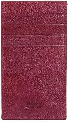 Onepi Ultra Soft Super Thin Premium Full-grain Leather Card Wallet - Friendly Packaging (Purple)