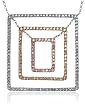 14k White, Yellow, and Pink Gold, Floating Geometric Diamond Pendant (.61 cttw, G-H Color, I1 Clarity)