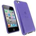 iGadgitz Purple Durable Crystal Gel Skin Case Cover (Thermoplastic Polyurethane TPU) for Apple iPod Touch 4th Generation 8gb, 32gb, 64gb + Screen Protector