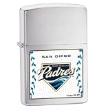 Zippo MLB San Diego Padres Lighter (Silver, 5 1/2 x 3 1/2 cm)