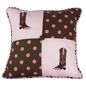 Pink Paisley Western Boot Pillow