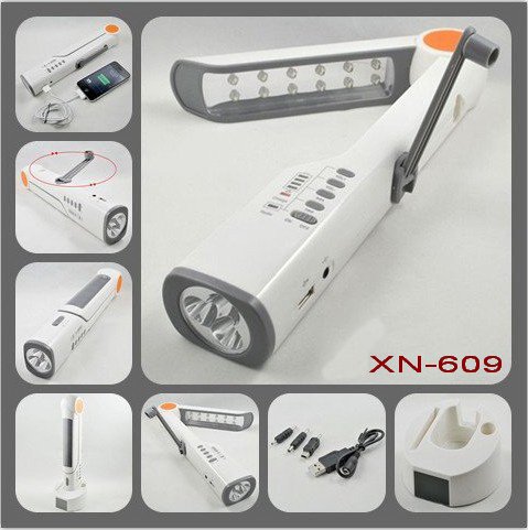 CYBERTECH Dynamo Solar Lamp Hand-Crank Emergency Weather Digital Tuning Radio with Siren, LED Flashlight, Cell Phone Charger