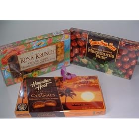 Hawaiian Chocolate Variety Pack: Maui Caramacs, Kona Krunch and Chocolate Covered Macadamia Nuts (6 Boxes Total)