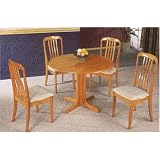Oak Round Table Set By Coaster Furniture by Coaster