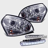 04-09 Tucson DRL LED Projector Head Lights + LED Bumper Brand New Left + Right Set by Eautolight