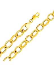 14K Yellow Gold Fancy Bracelet with Lobster Claw Clasp - 7.5" Inches