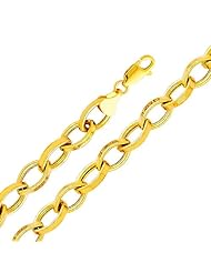 14K Yellow Gold Fancy Bracelet with Lobster Claw Clasp - 7.5" Inches