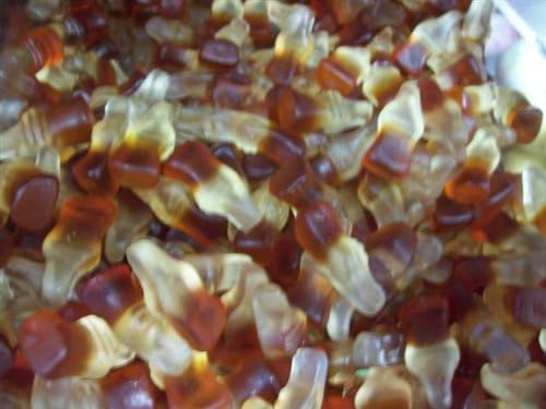 Candy, Gummi Mini Cola Bottles, 5 Lb. Bag