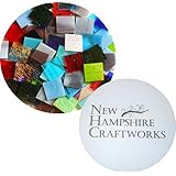 Pre-Cut Fusible Glass Shapes and NHC Studio Gripper Set, 1-Inch Square Bullseye Glass Specialty Glass Sampler Pack, 90 COE, 10-Pack