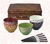 花しらべ　籠入茶漬碗揃(桜箸付) 【和皿・洋皿】 　/ お楽しみグッズ(キッチン用品)付きセット