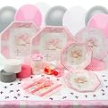 Tiny Blessing Pink Christening Deluxe Party Kit (8 guests)