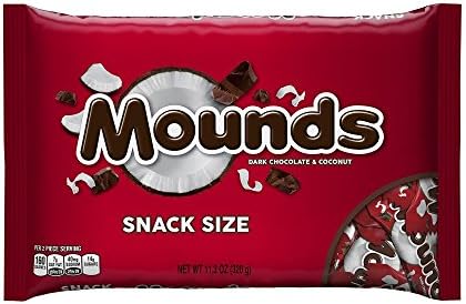 Mounds Candy Bars, Snack Size, 11.3-Ounce Bag (Pack of 24)