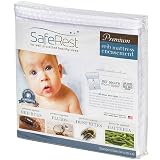 SafeRest Hypoallergenic Waterproof Zippered Certified Bed Bug Proof Crib Mattress Encasement With 360 Secure Zipper Feature (52 x 28 x 6 in.) - Phthalate And PVC Free