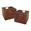 Espresso Wire Rattan Baskets 2-pk. - Small