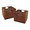 Espresso Wire Rattan Baskets 2-pk. - Small