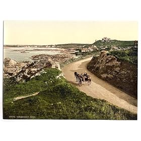 Guernsey, Cobo, Channel Islands, England wall sized print (photochrom) photochrome measured in inches 8x10