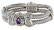 925 Silver & Amethyst Bracelet with 18k Gold Accents (1.70ctw)