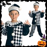 ハロウィン　衣装 子供　陽気なピエロ　ピート　S　5-7歳(100-120cm)　Pierrot Pete　802202　キッズ　仮装　コスチューム