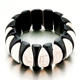 Pugster Black White Turquoise Tooth Bracelets Murano Glass