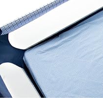 Clouds and Stars Portable Playard Sheet -Blue Gingham