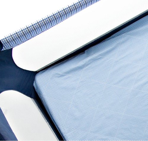 Picture of Clouds and Stars Portababy Play Yard Sheet, Blue Gingham PCS-197 (Playard Bedding)