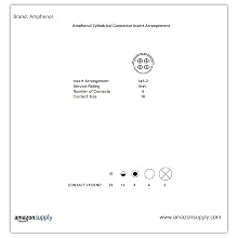 Amphenol Industrial MS3102E14S-2S Circular Connector Socket, Environmental Resisting, Threaded Coupling, Solder Termination, Box Mounting Receptacle, 14S-2 Insert Arrangement, 14S Shell Size, 4 Contacts
