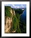 Cliffs with City in the Distance, Amantes Point (Two Lovers Point), Tumon, Guam Styles Framed Art Poster Print by John Elk III, 25x31