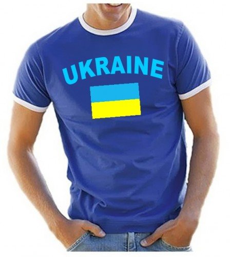 Ukraine T-Shirt Ringer Blau, Gr.L Ukraine T-Shirt Ringer Blau, Gr.L