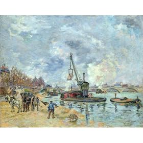 poster / affiche At the Quay de Bercy in Paris est disperible en (L x H): 40 x 30 cm de J. Guilla...